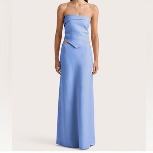 Faithfull the Brand Antibes Maxi Skirt in Mid Blue NWT